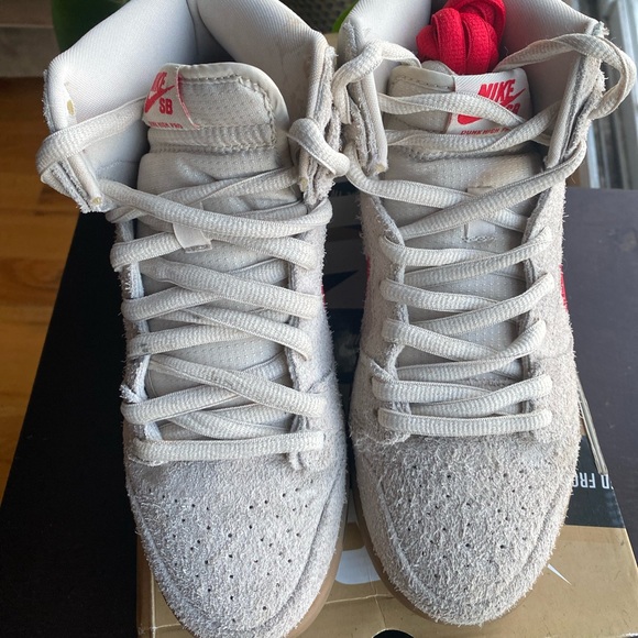 Nike Dunk High Pro SB Birch Hyper Red Mens - Picture 3 of 8